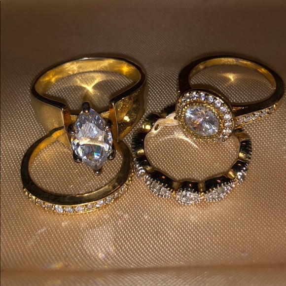 Set of 4 gold plated rings - Picture 2 of 6